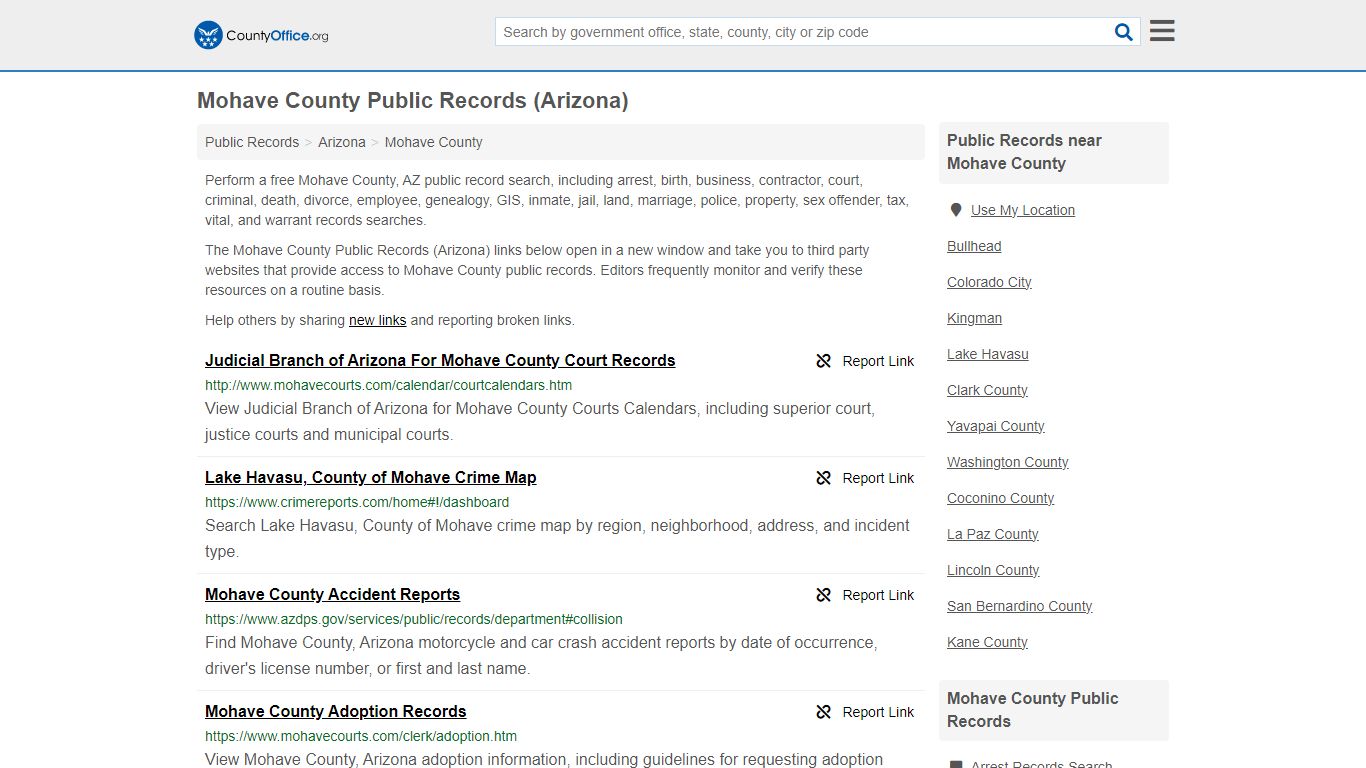 Mohave County Public Records (Arizona) - County Office